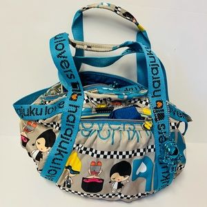 Harajuku Lovers Grey and Blue Crossbody Bag